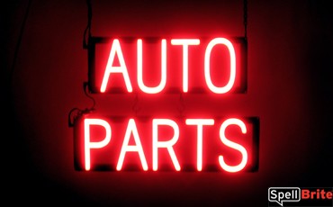 AUTO PARTS LED illuminated signs that use click-together letters to make custom signs for your business