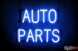 AUTO PARTS sign, featuring LED lights that look like neon AUTO PARTS signs