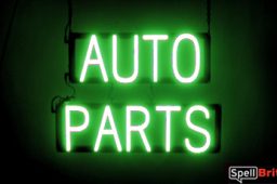 AUTO PARTS sign, featuring LED lights that look like neon AUTO PARTS signs