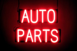 AUTO PARTS LED signage that looks like lighted neon signage for your automotive shop