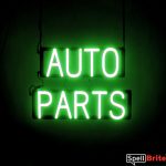 AUTO PARTS sign, featuring LED lights that look like neon AUTO PARTS signs