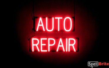 AUTO REPAIR LED signs that look like a illuminated neon sign for your automotive shop
