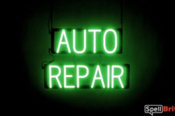 AUTO REPAIR sign, featuring LED lights that look like neon AUTO REPAIR signs