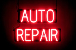 AUTO REPAIR lighted LED signage that uses interchangeable letters to make window signs for your business