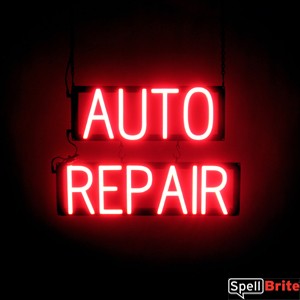 AUTO REPAIR lighted LED signage that uses interchangeable letters to make window signs for your business
