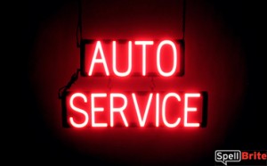 AUTO SERVICE lighted LED signage that looks like neon signage for your automotive shop