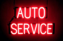 AUTO SERVICE LED illuminated signs that use changeable letters to make custom signs for your shop
