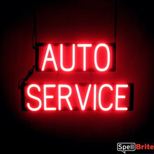 AUTO SERVICE LED illuminated signs that use changeable letters to make custom signs for your shop