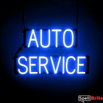 AUTO SERVICE sign, featuring LED lights that look like neon AUTO SERVICE signs