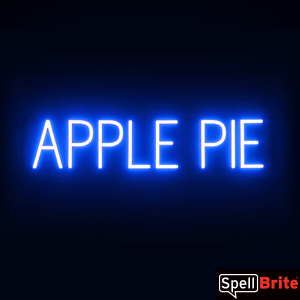 APPLE PIE Sign - Neon Look, Blue LED Light