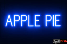 APPLE PIE sign, featuring LED lights that look like neon APPLE PIE signs