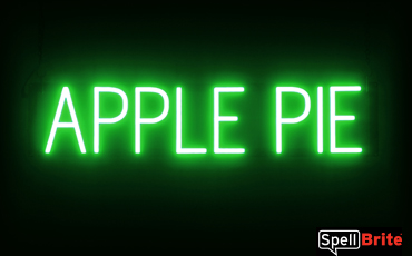 APPLE PIE sign, featuring LED lights that look like neon APPLE PIE signs