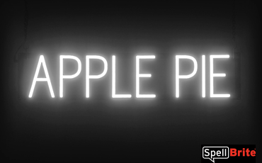 APPLE PIE sign, featuring LED lights that look like neon APPLE PIE signs