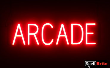 ARCADE Sign – SpellBrite’s LED Sign Alternative to Neon ARCADE Signs for Bars and Casinos in Red