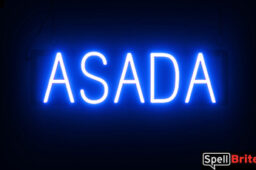 Asada sign, featuring LED lights that look like neon Asada signs