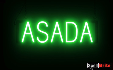 Asada sign, featuring LED lights that look like neon Asada signs