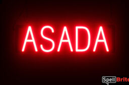 Asada sign, featuring LED lights that look like neon Asada signs