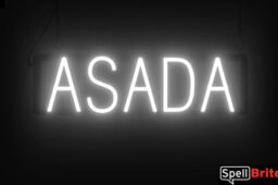 Asada sign, featuring LED lights that look like neon Asada signs