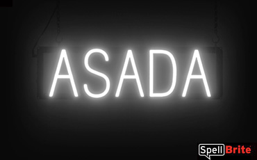 Asada sign, featuring LED lights that look like neon Asada signs