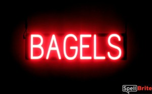 BAGELS LED sign that is an alternative to illuminated neon signs for your business