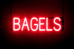 BAGELS LED signs that are an alternative to neon lighted signs for your business