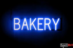BAKERY sign, featuring LED lights that look like neon BAKERY signs