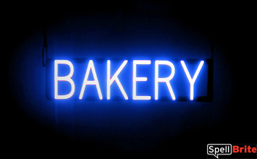 BAKERY sign, featuring LED lights that look like neon BAKERY signs