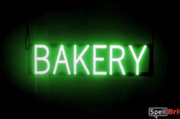 BAKERY sign, featuring LED lights that look like neon BAKERY signs