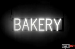 BAKERY sign, featuring LED lights that look like neon BAKERY signs