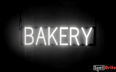 BAKERY sign, featuring LED lights that look like neon BAKERY signs