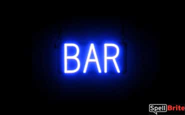 BAR sign, featuring LED lights that look like neon BAR signs