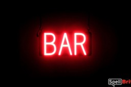 BAR sign, featuring LED lights that look like neon BAR signs