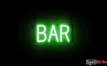 BAR sign, featuring LED lights that look like neon BAR signs