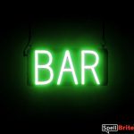 BAR sign, featuring LED lights that look like neon BAR signs