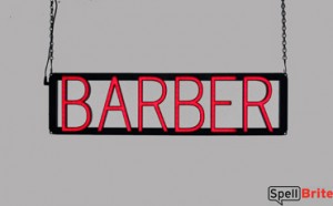 BARBER LED signs that look like neon signs that use changeable letters to make personalized signs