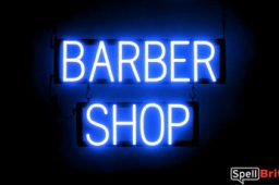Hair Cuts 11H x 27W x 1D Horizontal Electronic Light Up Sign for Barber Shops LED Barber Sign for Business Displays 