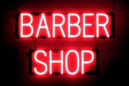BARBER SHOP LED signage that looks like lighted neon signs for your company