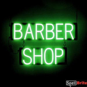 Hair Cuts 11H x 27W x 1D Horizontal Electronic Light Up Sign for Barber Shops LED Barber Sign for Business Displays 