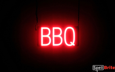 BBQ sign, featuring LED lights that look like neon BBQ signs