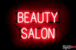 BEAUTY SALON sign, featuring LED lights that look like neon BEAUTY SALON signs