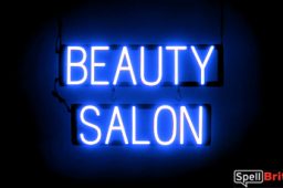 BEAUTY SALON sign, featuring LED lights that look like neon BEAUTY SALON signs