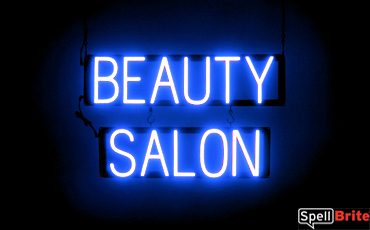 BEAUTY SALON sign, featuring LED lights that look like neon BEAUTY SALON signs