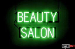 BEAUTY SALON sign, featuring LED lights that look like neon BEAUTY SALON signs