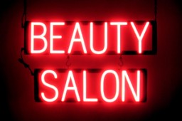 BEAUTY SALON lighted LED signs that look like neon signage for your shop
