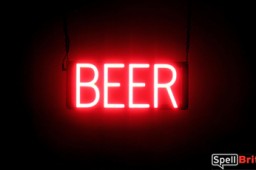 BEER sign, featuring LED lights that look like neon BEER signs