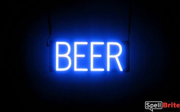 BEER sign, featuring LED lights that look like neon BEER signs