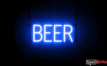 BEER sign, featuring LED lights that look like neon BEER signs