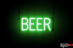 BEER sign, featuring LED lights that look like neon BEER signs