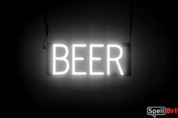 BEER sign, featuring LED lights that look like neon BEER signs