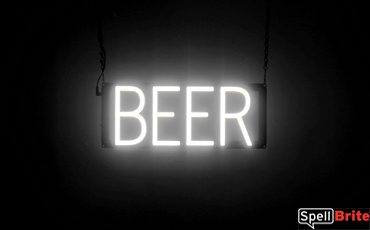 BEER sign, featuring LED lights that look like neon BEER signs